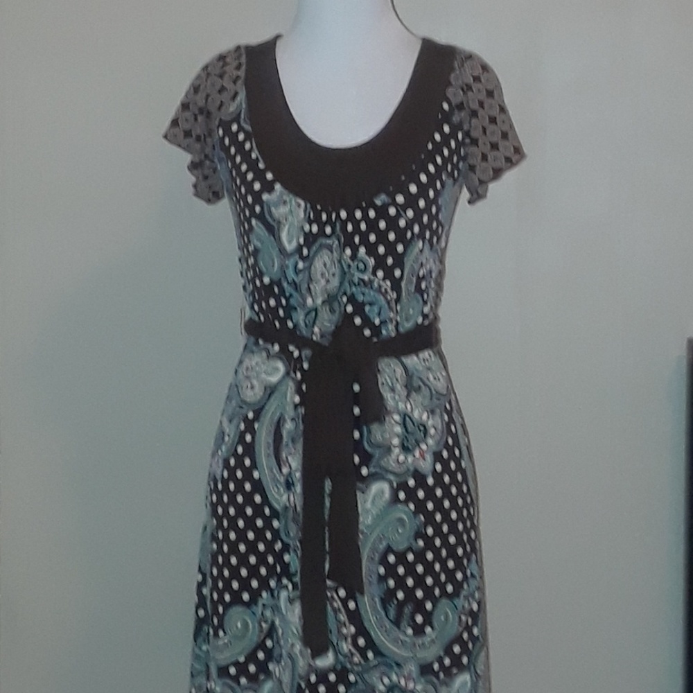Anthropologie Gibson floral polka dot dress